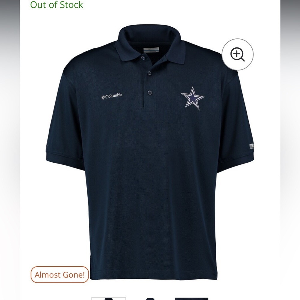 Columbia Dallas Cowboys Performance Fishing Gear Polo size Medium - Picture 1 of 5